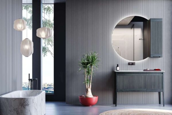 Baños modernos con muebles funcionales, espejo iluminado, almacenamiento práctico y diseño elegante para el día a día.